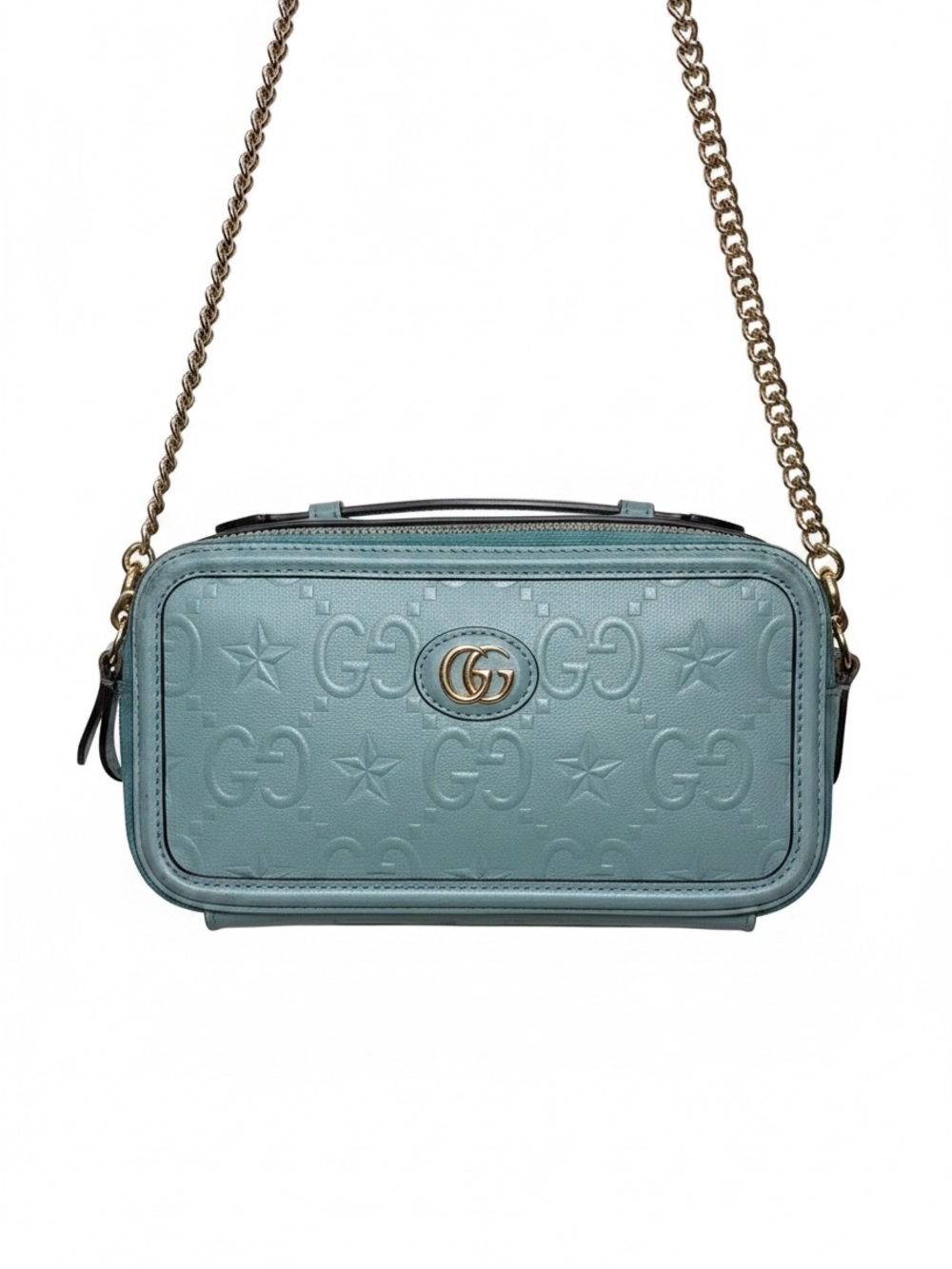 Gucci Small Embossed GG Leather Chain Crossbody Bag